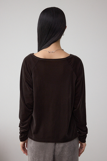 ベロアアシメカットトップス 詳細画像