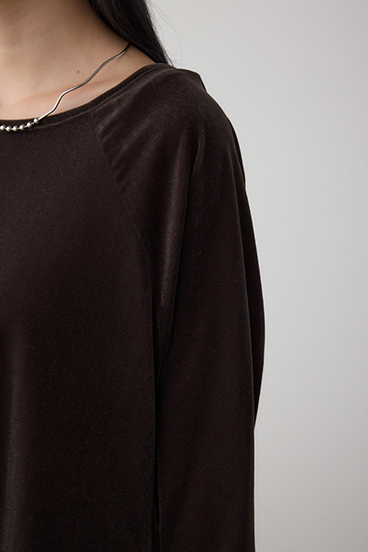 ベロアアシメカットトップス 詳細画像