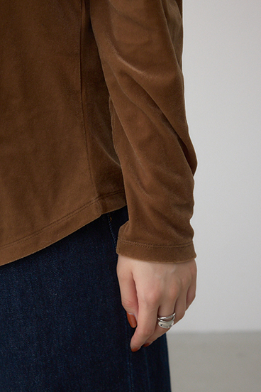 ベロアアシメカットトップス 詳細画像