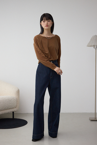 ベロアアシメカットトップス 詳細画像