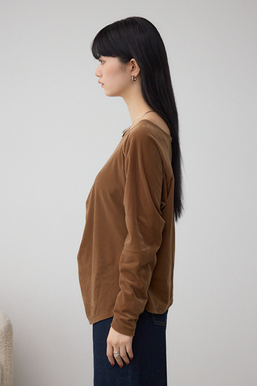 ベロアアシメカットトップス 詳細画像