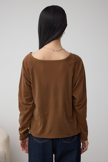 ベロアアシメカットトップス 詳細画像