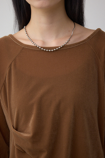 ベロアアシメカットトップス 詳細画像