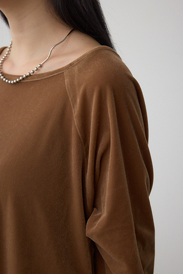 ベロアアシメカットトップス 詳細画像