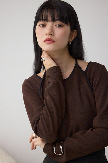 ホルターレイヤードトップス