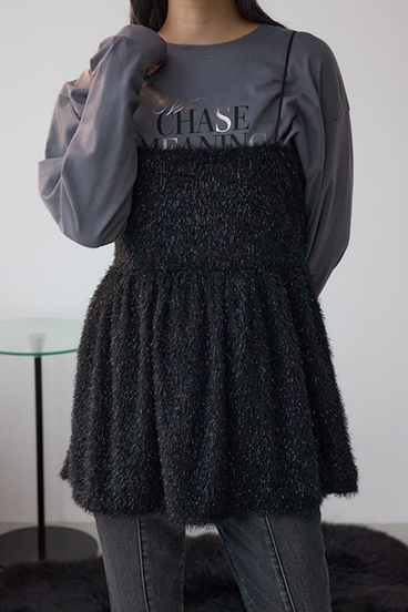 ラメシャギーカットキャミソール