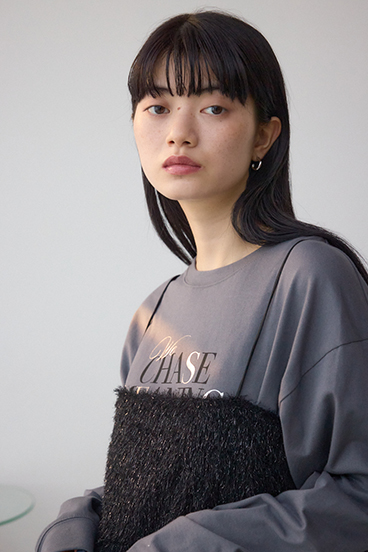 ラメシャギーカットキャミソール