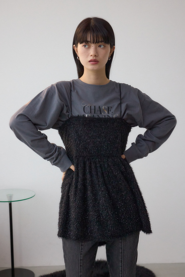 ラメシャギーカットキャミソール 詳細画像