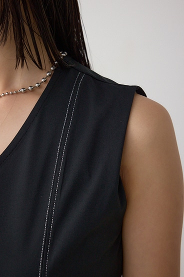 ステッチフレアカットワンピース 詳細画像