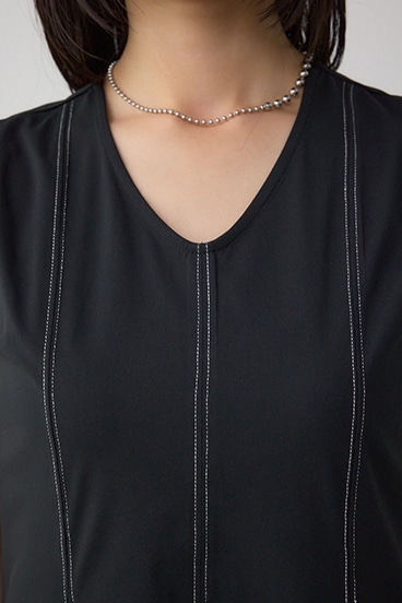 ステッチフレアカットワンピース 詳細画像