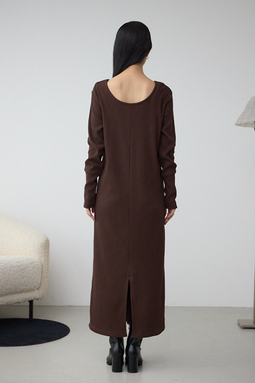 【SET】ハーフジップスウェットワンピース 詳細画像