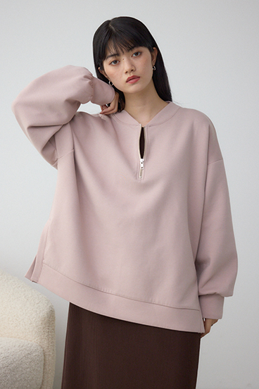 【SET】ハーフジップスウェットワンピース