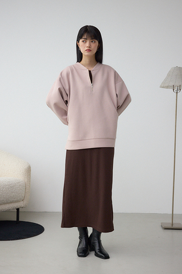 【SET】ハーフジップスウェットワンピース 詳細画像