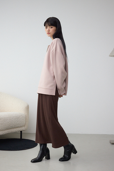 【SET】ハーフジップスウェットワンピース 詳細画像