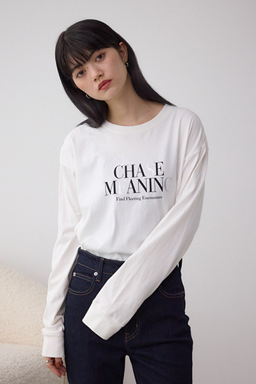 メタリックパーツプリントロングTシャツ 詳細画像