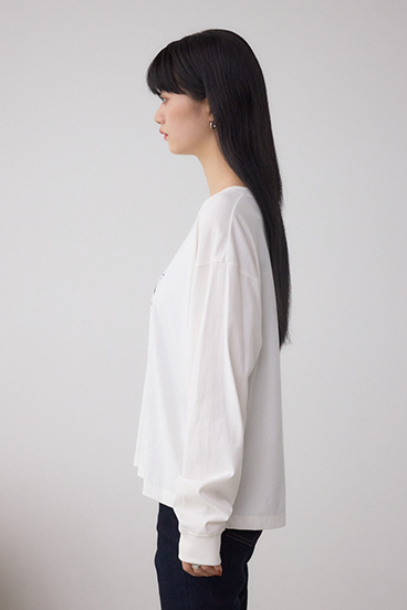 メタリックパーツプリントロングTシャツ 詳細画像