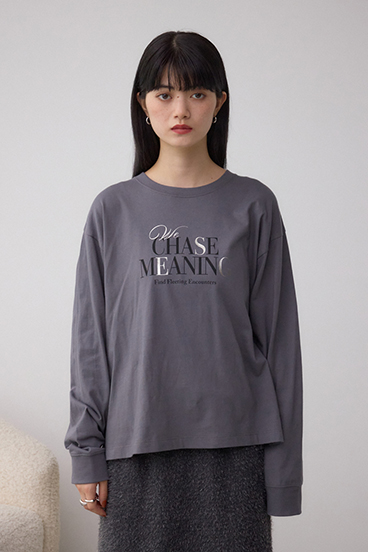 メタリックパーツプリントロングTシャツ 詳細画像