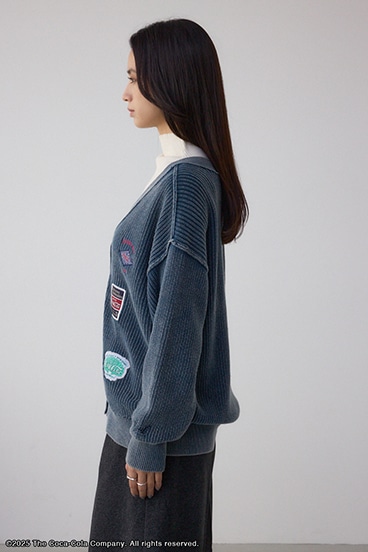 【Coca-Cola®｜AZUL】ワッペンカーディガン 詳細画像