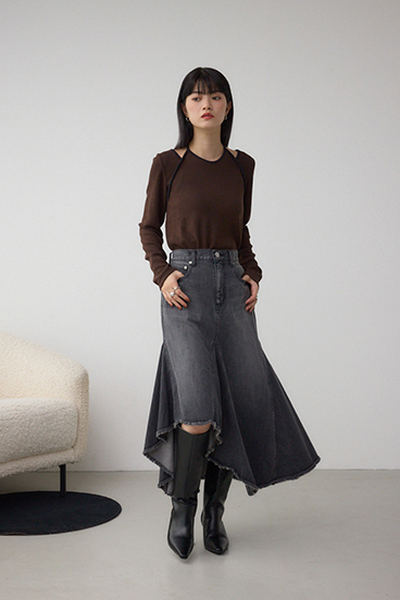 AZUL DENIM イレヘムデニムスカート 詳細画像