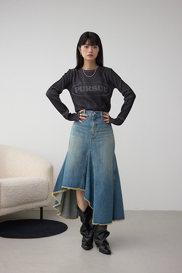 AZUL DENIM イレヘムデニムスカート 詳細画像