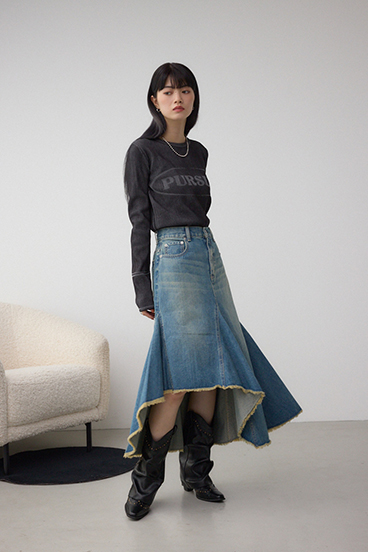 AZUL DENIM イレヘムデニムスカート 詳細画像