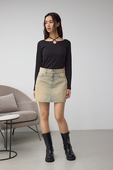 AZUL DENIM ヴィンテージデニムミニスカート 詳細画像