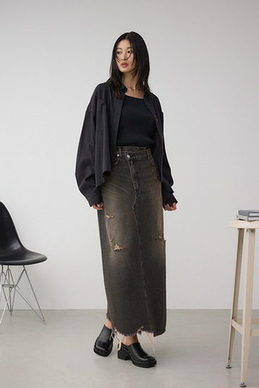 AZUL DENIM ヴィンテージライクデニムスカート 詳細画像