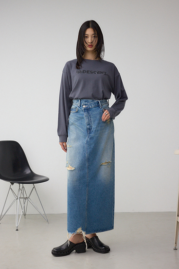 AZUL DENIM ヴィンテージライクデニムスカート 詳細画像