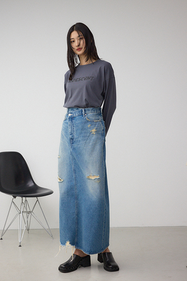 AZUL DENIM ヴィンテージライクデニムスカート 詳細画像