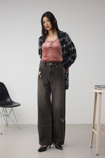AZUL DENIM ウﾞィンテージダメージデニム 詳細画像