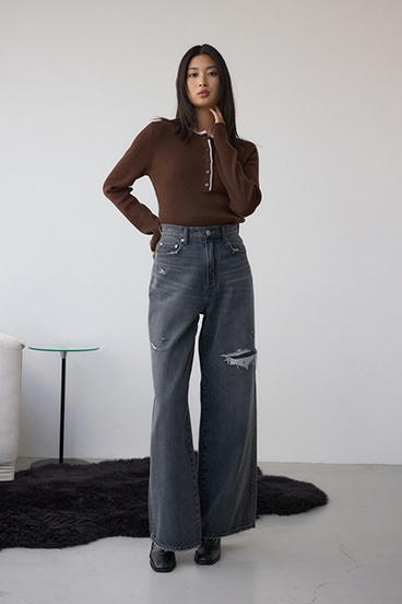 AZUL DENIM リペアワイドデニム 詳細画像