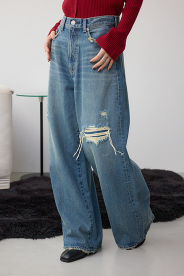 AZUL DENIM リペアワイドデニム