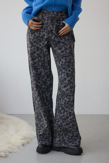 AZUL DENIM 起毛ツイルレオパードデニム