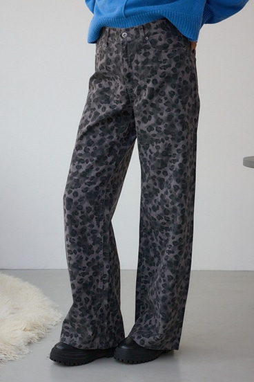 AZUL DENIM 起毛ツイルレオパードデニム