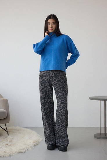 AZUL DENIM 起毛ツイルレオパードデニム 詳細画像