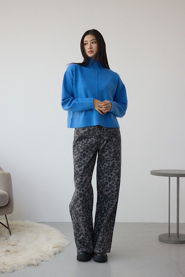 AZUL DENIM 起毛ツイルレオパードデニム 詳細画像