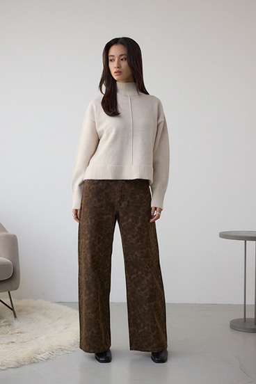 AZUL DENIM 起毛ツイルレオパードデニム 詳細画像