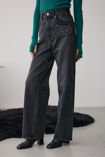 AZUL DENIM スタッズワイドデニム