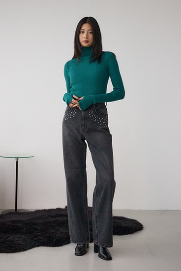 AZUL DENIM スタッズワイドデニム 詳細画像