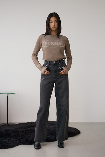 AZUL DENIM スタッズワイドデニム 詳細画像