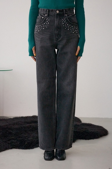 AZUL DENIM スタッズワイドデニム 詳細画像