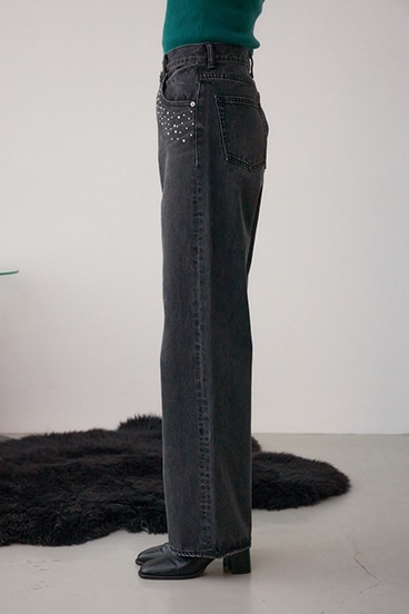 AZUL DENIM スタッズワイドデニム 詳細画像