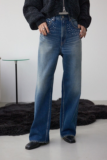 AZUL DENIM スタッズワイドデニム