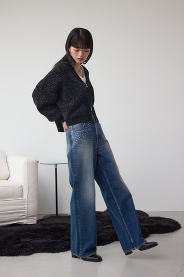AZUL DENIM スタッズワイドデニム 詳細画像