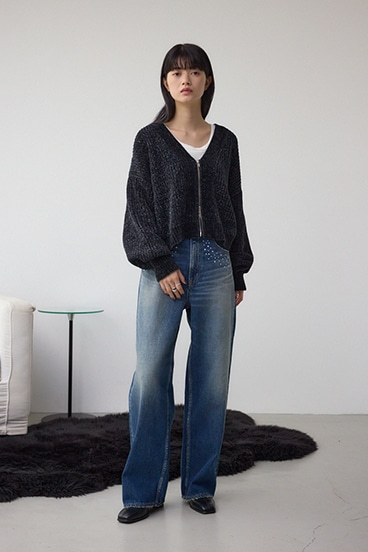 AZUL DENIM スタッズワイドデニム 詳細画像