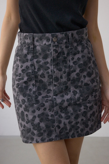 AZUL DENIM 起毛ツイルレオパードミニ 詳細画像