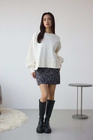 AZUL DENIM 起毛ツイルレオパードミニ 詳細画像