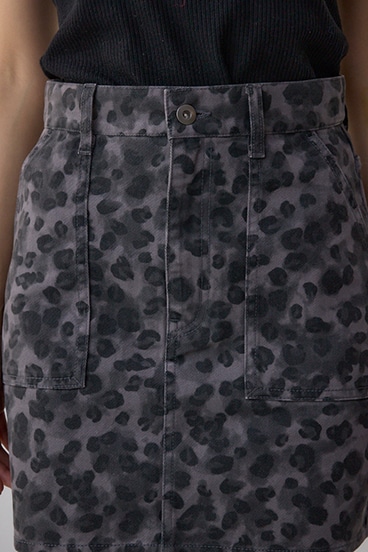 AZUL DENIM 起毛ツイルレオパードミニ 詳細画像