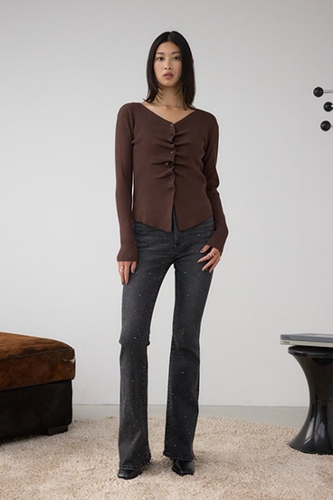 AZUL DENIM ラインストーンフレアデニム 詳細画像