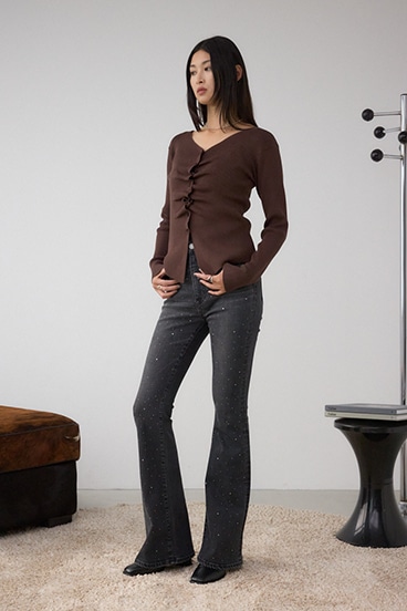 AZUL DENIM ラインストーンフレアデニム 詳細画像